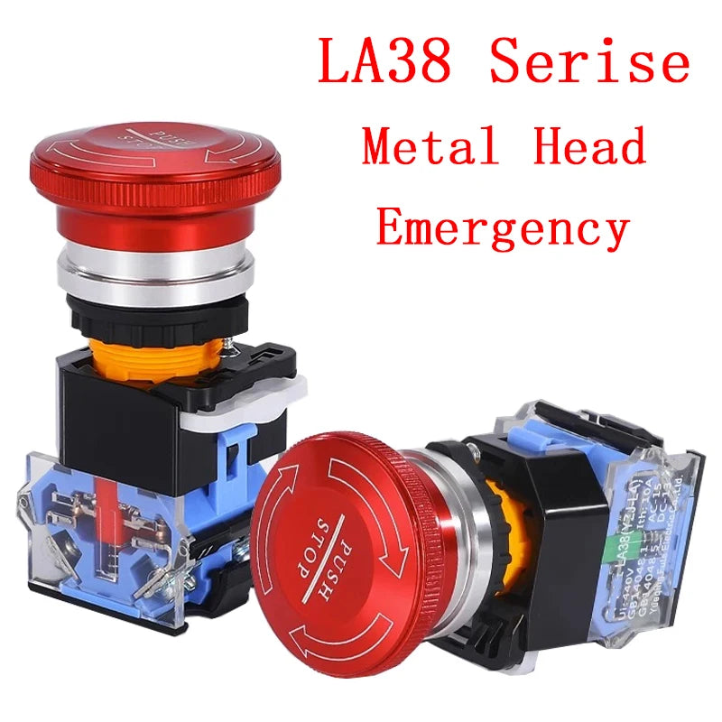 Waterproof Metal Stainless Steel Aluminum Plastic Mushroom Emergency Stop Button Switch Self-Lock Knob Button