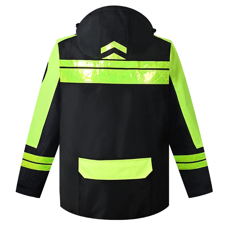 Reflective Waterproof Motorcycle Jacket: Detachable Liner & Cold-Proof Safety Coat