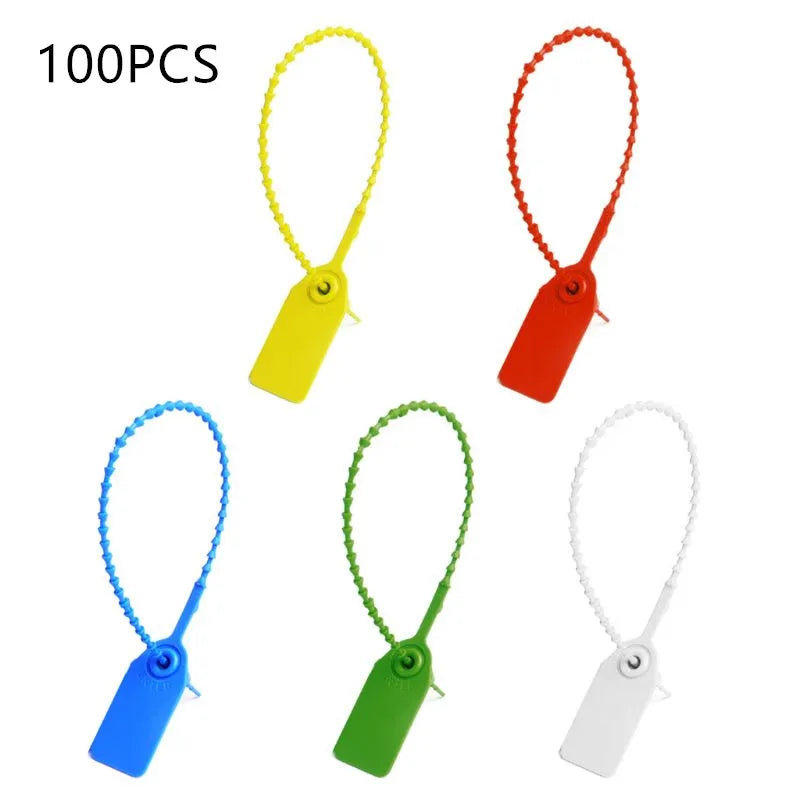 100 Pcs Plastic Security Tags: Tamper-Evident Seals for Fire Extinguisher Signage