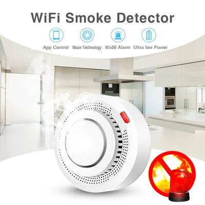 Tuya WiFi Smoke Alarm Fire Protection Smoke Detector Smokehouse Combination Fire Alarm Home Security System