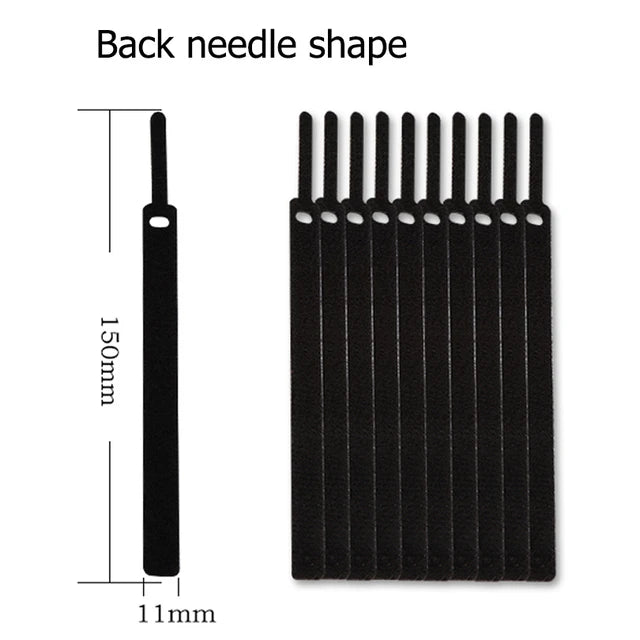 60-20 Stück Nylon-Kabelbinder, 20 cm, Organizer, Drahtwickler, Hakenschlaufe, Gurt zum Aufhängen von Ladekabel, Kopfhörer-/Mauskabel, Büromanagement