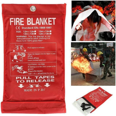 Emergency Fire Blanket - Fire Safety Cover for Home, Boat, and Camping